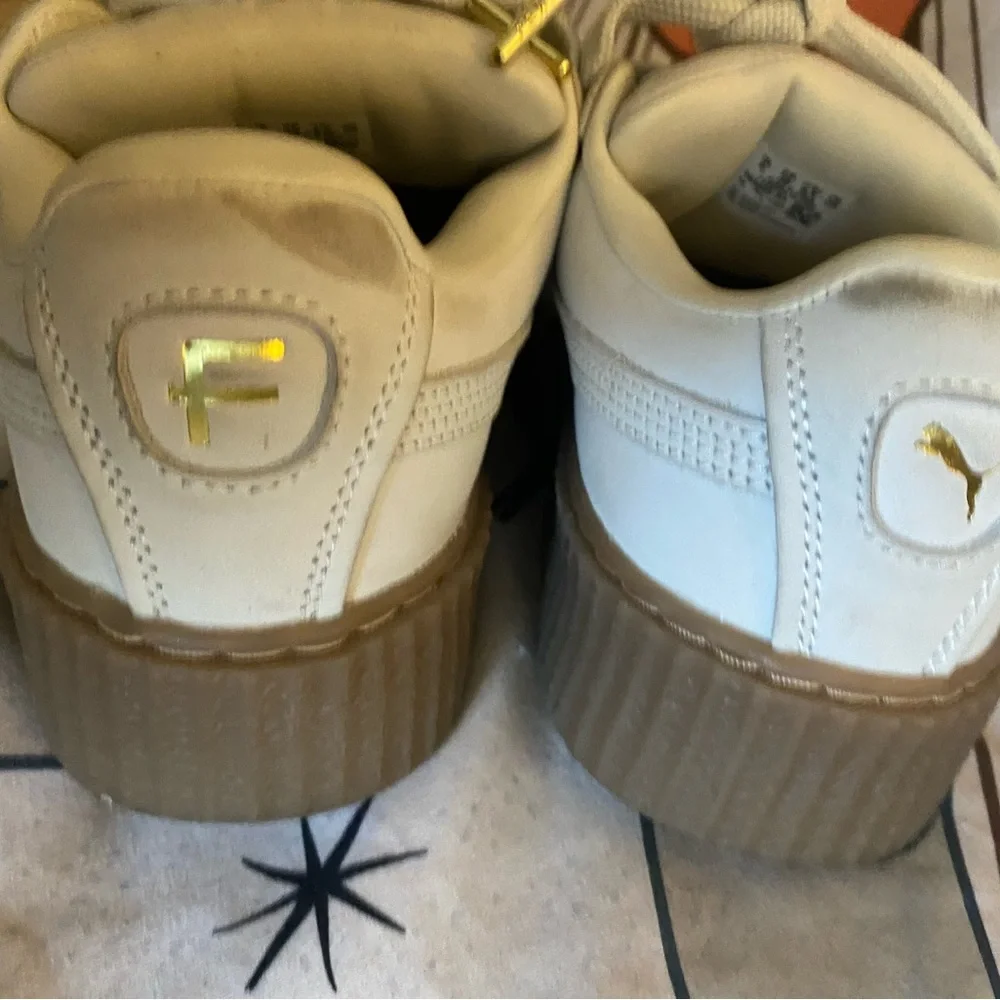 Fenty Cream Sneakers with Brown Soles - Picture 3 of 4